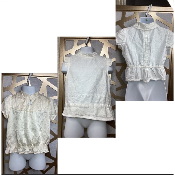 GIRLS GAP EDENS BOUQUET JANIE AND JACK DRESS TOPS blouses WHITE IVORY LOT sz 4 5